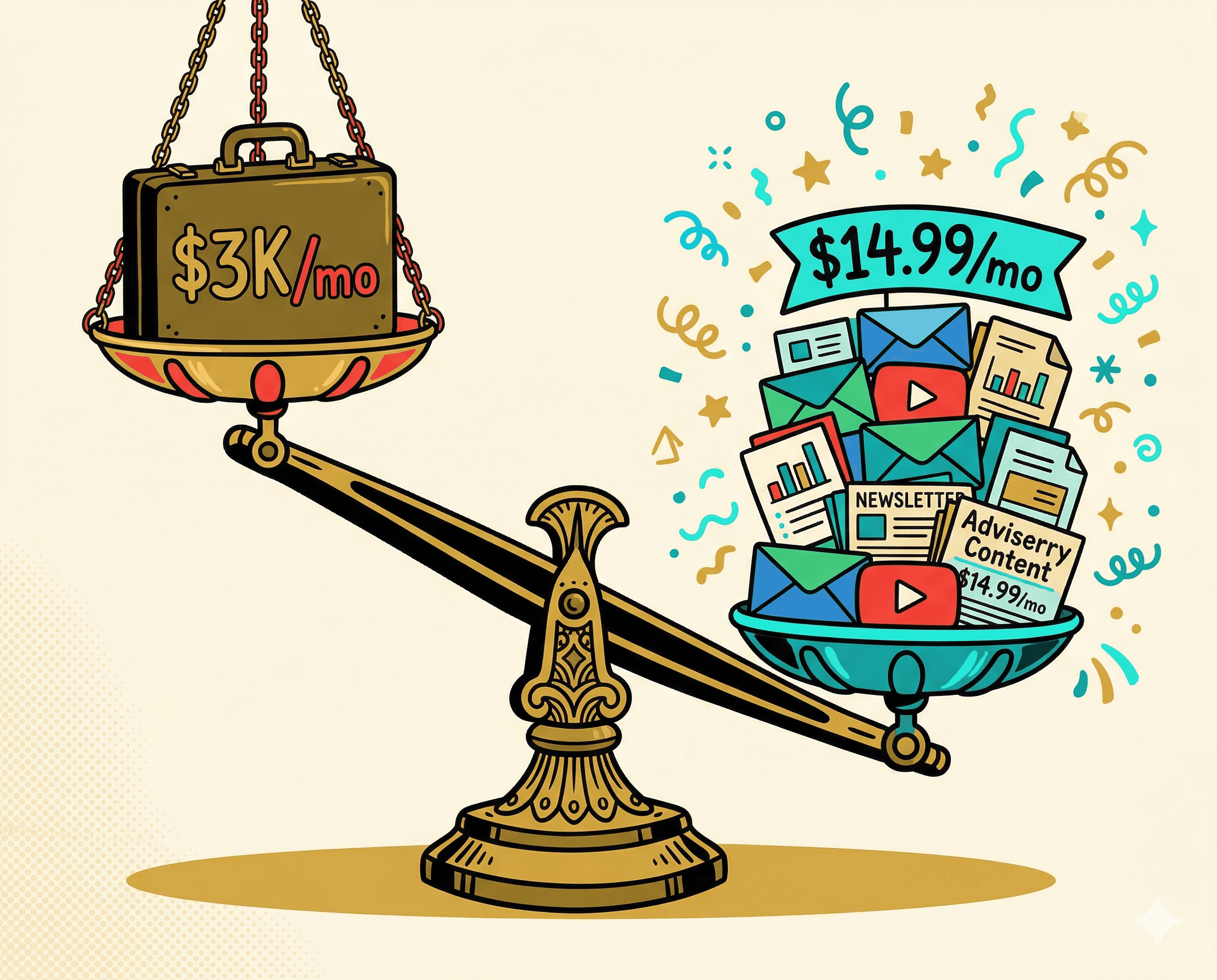 Balance scale comparing coaching costs